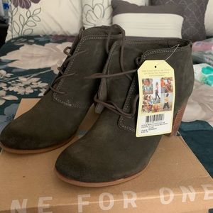 New with tags. Ship without box.Lace-up bootie.